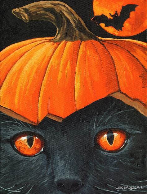 Black Cat Halloween Art