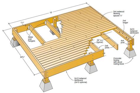 Decking Plans For Raised Deck Wood Deck Plans Building A Deck
