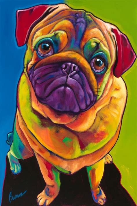Tug Ron Burns Studio Dog Art Pug Art Animal Paintings