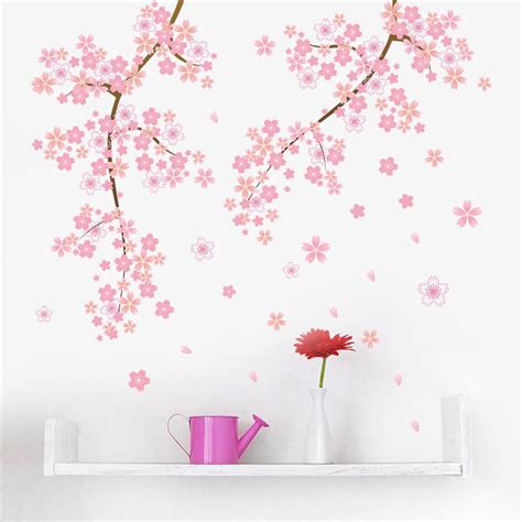 Pink Cherry Blossom Romantic Garden Tree Wall Decal American Wall Decals