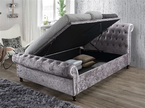 King Size Ottoman Bed Warwick King Size Ottoman Bed Blue Create House