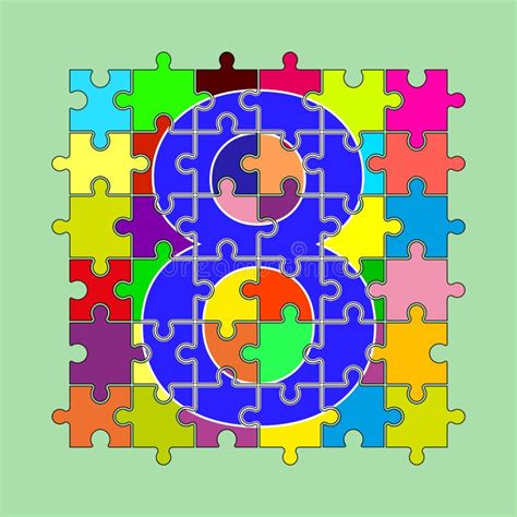 The Number Is Eight Puzzle Element Stock Illustration Illustration