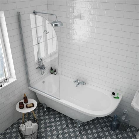 Appleby 1700 Roll Top Shower Bath With Screen Chrome Leg Set Victorian Plumbing Uk