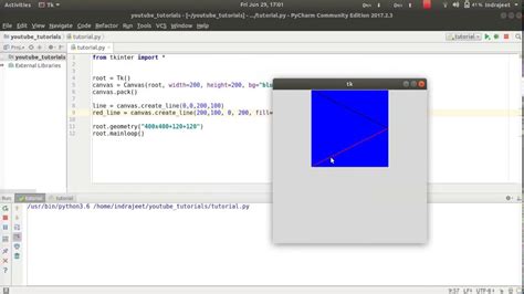 Python GUI Tutorial Canvas Create Line Tkinter YouTube