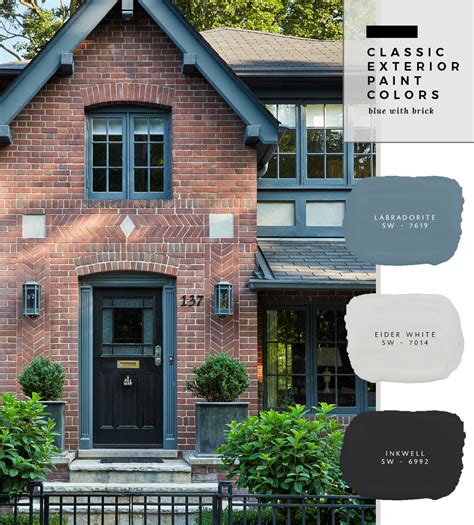 Classic Exterior Paint Colors Blue With Brick Room For