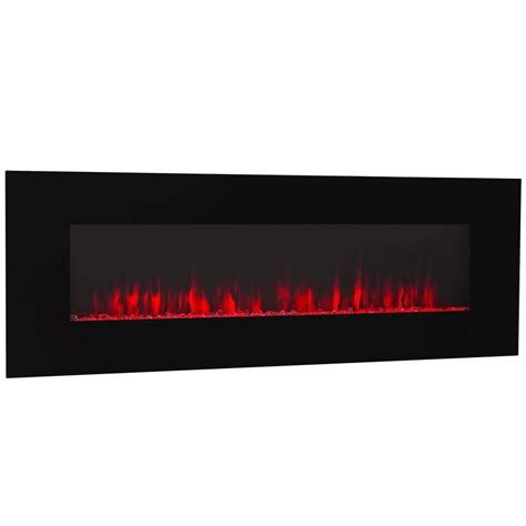 Xtremepowerus 50 In W Black Wall Mount Smokeless Electric Fireplace