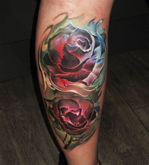 50 Amazing Calf Tattoos Tattoo Ideas ♡ Tattoos Rose Tattoos Calf