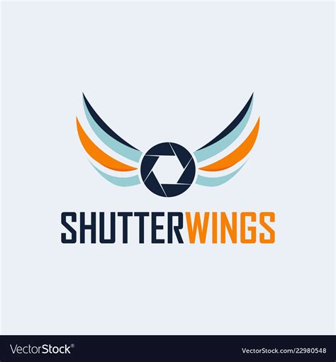 Shutter Wings Photography Logo Design Template Vector Image