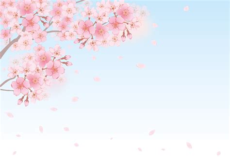 無料イラスト 桜の花と風に舞い散る花びら パブリックドメインq：著作権フリー画像素材集 桜イラスト 花 イラスト 桜の花