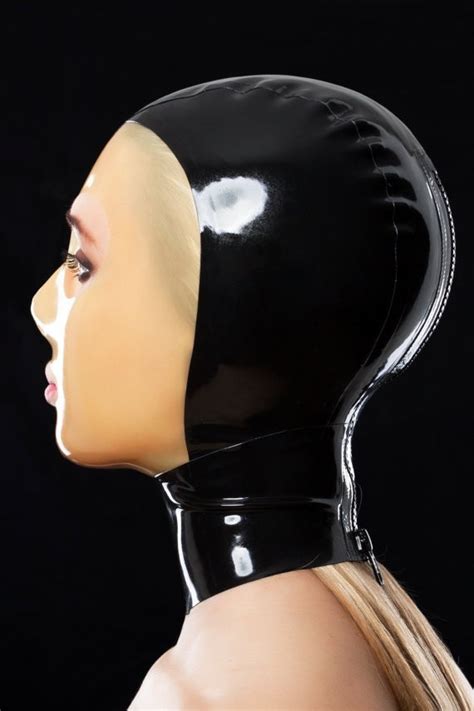 Latex Latex Mask With Transparent Face Latex Fetish Hoods Back Zipped Buy At The Price Of