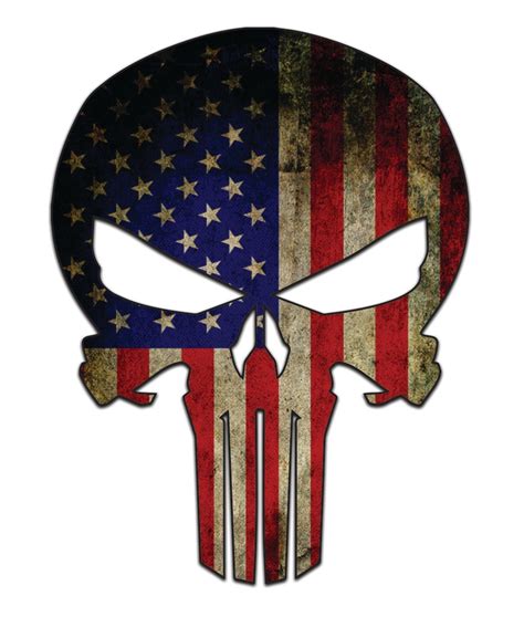 Punisher Skull American Flag Grunge Style