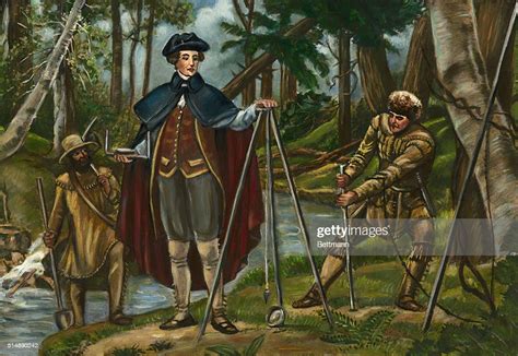 Young George Washington Is Shown As A Surveyor Of The Lands Of Lord
