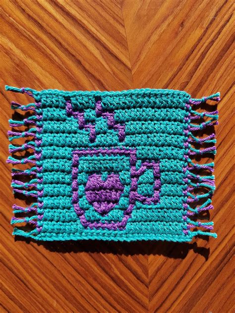 Mosaic Mug Rugs Crochet Pattern Cute Coasters With Teapot And Etsy Uk