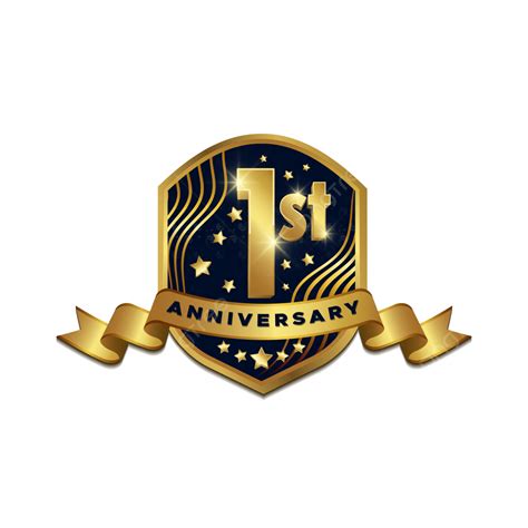 Happy 1st Anniversary Vector Hd Png Images 1st Anniversary Golden