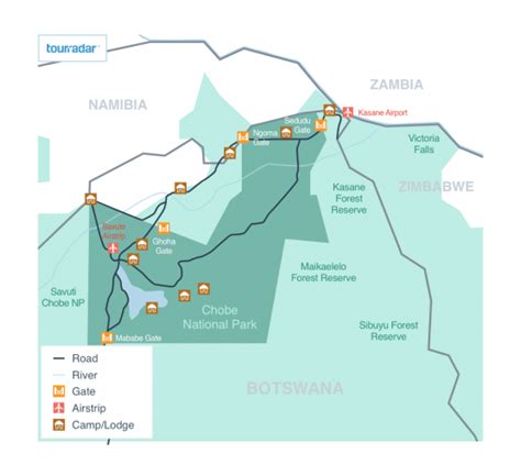 chobe national park maps tourradar