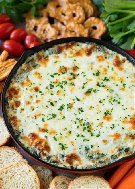 Four Cheese Spinach Dip Page 2 Mmmbuzz In 2020 Hot Spinach Dip