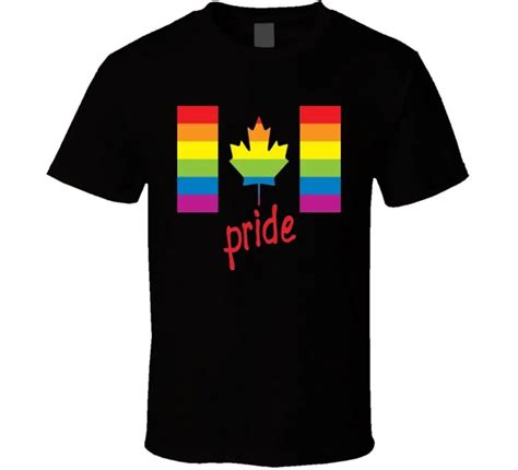 canadian gay pride lgbt pride rainbow flag lesbian bisexual black t shirt in t shirts from men s