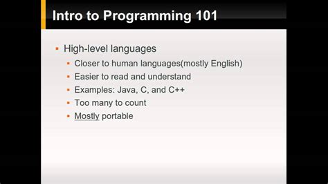 Intro To Programming 101 Part 1 Youtube