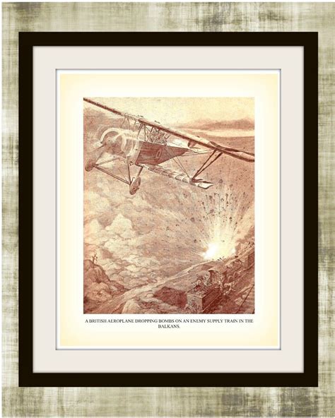 A British Ww1 Biplane Dropping Bombs Vintage Print Instant Etsy
