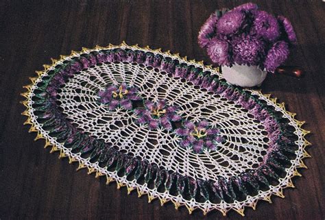 Vintage Ruffled Doily Patterns Mid Century Crochet Ruffle Doilies Lacy