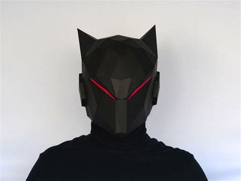 Galactic Ninja Mk1 Low Poly Mask Pattern Papercraft Template Uk Low