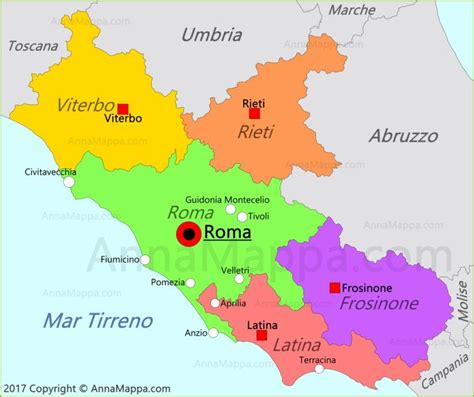 Mappa Lazio Karten Italien