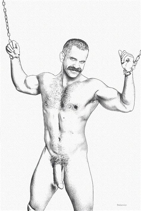 Rule 34 Belenos Artist Black And White Chained Chains Flaccid Hairy