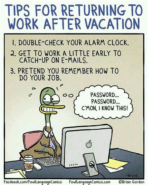Tips For Returning To Work After Vacation Work Quotes Funny Back To