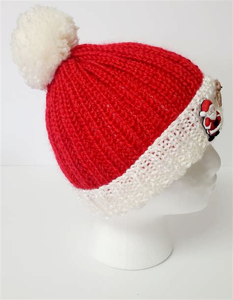Christmas Knitted Hat Crochet Hat Winter Hat Christmas Etsy Uk
