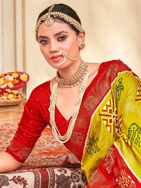 Banarasi Silk Zardozi Work Wedding Cream Patola Saree 6 M With Blouse