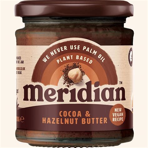 Meridian Cocoa And Hazelnut Nut Butter 170g Jar