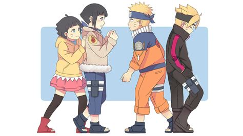 Young Hinata And Naruto And Their Children Himawari And Boruto Naruto