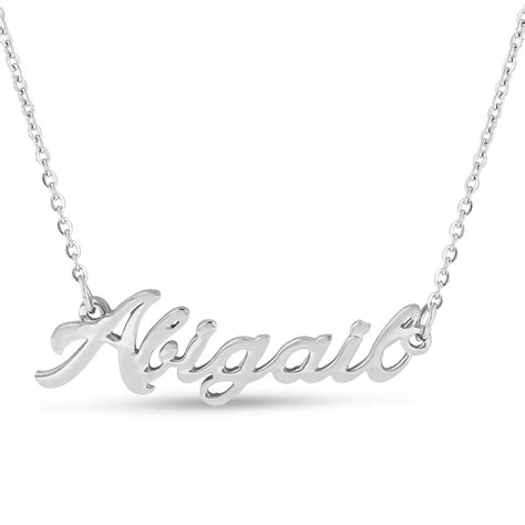 Superjeweler Abigail Nameplate Necklace In Silver 16 Inches All Names Available For Women