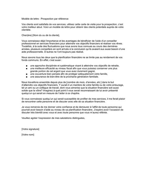 5) technique de prospection : Modèle de lettre - démarchage par l'entremise de clients ...