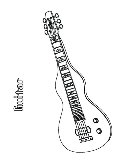 The Electric Guitar Coloring Page In Coloring Pages Color Mom