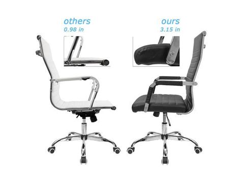 The white pu leather gives it an elegant and professional finish. Furmax Ribbed Office Chair Mid-Back PU Leather, Black - Newegg.com