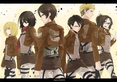 Armin Arlert Hange Zoë Erwin Smith Levi Ackerman Mikasa Ackerman