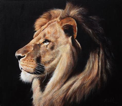 Lion Portrait Commissioned Painting Fine Arts Gallery Original