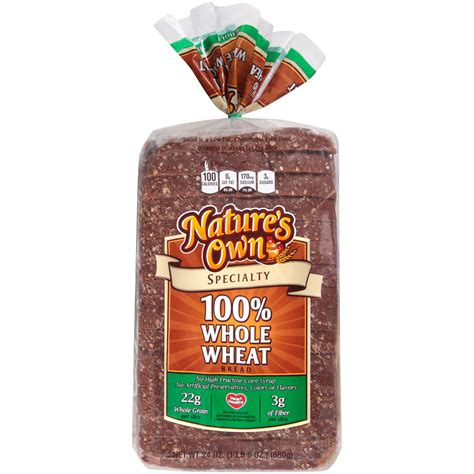 Natures Own Specialty 100 Whole Wheat Bread 24 Oz Loaf Walmart