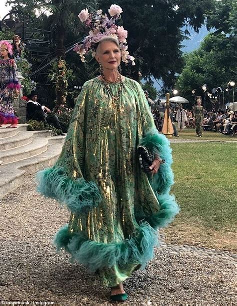 Elon Musks 70 Year Old Model Mom Maye Walks Dolce And Gabbana Runway
