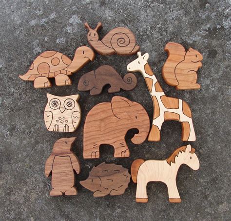 Pick Any Ten Wooden Toy Animals Wood Toys All Natural Teethers And