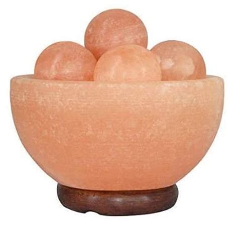 Himalayan Salt Lamp Fire Bowl With 6 Massage Balls Premium Etsy