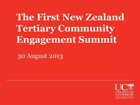 Ppt The First New Zealand Tertiary Community Engagement Summit