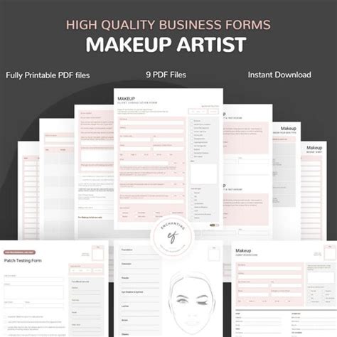 Makeup Artist Forms Client Intake Form Client Record Cards Etsy