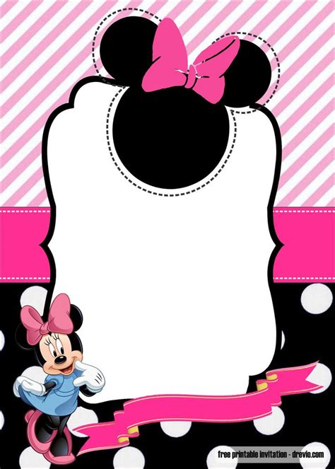 minnie mouse st birthday invitation template