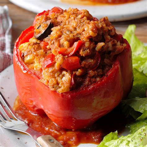 stuffed sweet peppers recipe taste of home