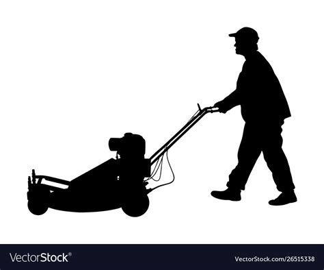 Man Mowing Lawn Silhouette