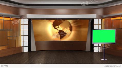 News Tv Studio Set Virtual Green Screen Background Loop Banco De 55680
