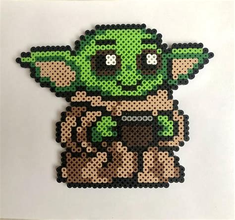 Happy Yoda Star Wars Cuentas De Perler Etsy España Perler Bead