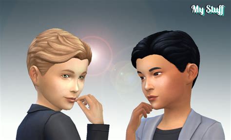 Sims 4 Hairs Mystufforigin Short Slicked Back Hair For Boys